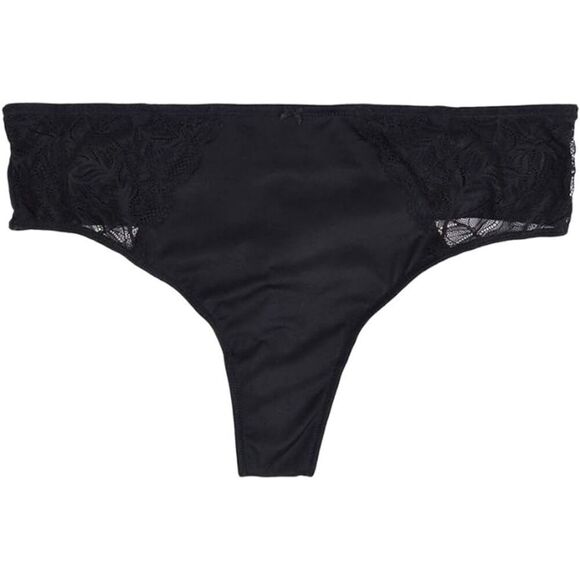 INC International Concepts Other - I.N.C. International Concepts Womens Lace-Trim Thong Underw Deep Black XXL